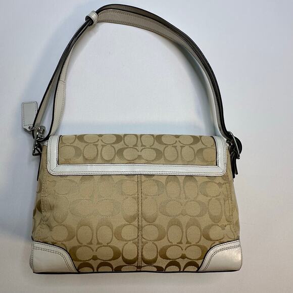 Vintage Y2K Coach Monogram Canvas and Leather Shoulder Bag - Picture 5 of 14